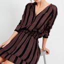 Rails  Jasmine Mini Dress Midas Stripe Metallic Smocked Button Front Black Gold L Photo 2