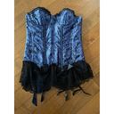 Frederick's of Hollywood Y2K Frederick’s of Hollywood bustier in purple with black lace ruffles size 34 Photo 4