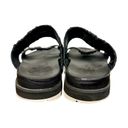 Sorel  Roaming Two Strap Leather Slide Flat Sandals Black/White Photo 6