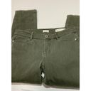 J.Jill  Women’s Authentic Fit Cropped Fringe Hem Denim Jeans Olive Green Size 4 Photo 3