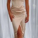 White Fox Boutique Champagne color midi dress Photo 0