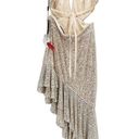 Mac Duggal  Ieena 11274 Sequined Silver Halter Cut Out Ruffle Dress 2 NWT Photo 2