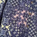 Garnet Hill  Women's Silk Button Front Blouse Top Long Sleeve Size 6 Blue Purple Photo 4