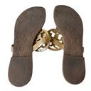 Tory Burch  Sandals Tan Patent Leather Flip Flops Slip On Logo Shoes Women's 9.5M Photo 8