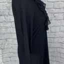 White House | Black Market  womens sz S v-cut ruffle front 3/4 Sleeve black dress  Photo 4