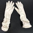 White Ruched Cotton Gloves Formal Prom Costume Small Retro Vintage Wedding Dance Photo 1