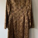 Nine West  Gold Metallic Floral Pea Coat Photo 4