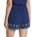 Adelyn Rae NWT  Embroidered Romper Navy Turquoise Sz M Photo 1