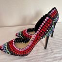 Jessica Simpson  Preppi Rainbow Jewels Black Embellished Pumps | Size 5.5 Photo 1