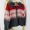 Croft & Barrow vintage Christmas fair isle zip up wool blend sweater Photo 0