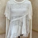 Free People  Snowfall tunic lace top long sleeves Love Dove XS oversized baggy Photo 2