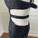 Faviana  7509 Black Sequin Strappy Formal Gown Dress Mob Wife $400 10 Photo 4