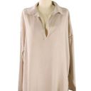 Edge LANVIN Silk Taupe Reversed Seam Raw  V-neck Blouse Top L/XL Photo 0