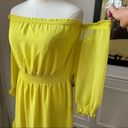 New York And Company  Yellow Off Shoulder Dress NWT L Photo 0