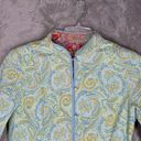 J. McLaughlin  Jacket Women Small Green Orange Floral Quilted Boho Granny Grandma Photo 7