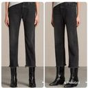 ALLSAINTS NWOT  Mazzy Black Cropped Wide Leg Raw Hem Jeans Size 25 $249! Photo 1