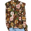 Treasure & Bond  Floral Print Flower Ruffle Frill Trim Button Long Sleeve Shirt Photo 7