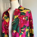 Krass&co Jones &  Pink Yellow Green Tropical Floral Button Down Jacket Photo 3