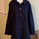 Chico's Chico’s Plush Shacket navy blue flannel snap button front shacket Photo 2