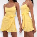 Lucy in the Sky Capri Ruffle Tie Mini Dress Yellow XS Photo 0