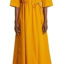 Krass&co  Tie Waist Tton‎ Poplin Midi Dress - Dijon- NWT- M Photo 0