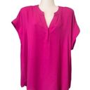 Cynthia Steffe  Chiffon Split Neck Semi Sheer Flowy Girlcore Lagenlook Blouse L Photo 0