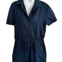 Carven Paris Navy Blue Cotton Crepe Texture Romper Women's 40 (US 12) EUC Size L Photo 0