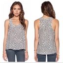 Joie  Beilin 100% Silk Tank in Pale Ocean Animal Print Sz Large Photo 6