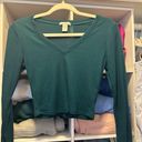 Bozzolo Dark Green Long Sleeve Crop Top Photo 0