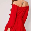 In The Style Red Crepe Bardot Frill Hem Mini Dress Photo 7