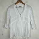 lungo l'arno Lungo L’arno Linen Peasant Blouse 3/4 Sleeves Lace Top Photo 0