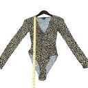 Bardot Women’s Long Sleeve Twist-Front Leopard Print Bodysuit Size Medium 8 Photo 4