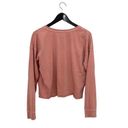 Thread and Supply  Cropped Henley Long Sleeve Shirt Casual Medium Terracotta Photo 2