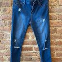 Wax Jean Butt I Love You Distressed Skinny Jeans Blue Size 2 Photo 1