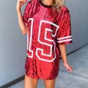 Boutique Sequin Game Day Jersey Dress Photo 0