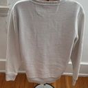 ZARA Waffle Knit Ivory Cream Ribbed Trim Cotton Blend Crewneck Long Sleeve Sweatshirt, size S Photo 1