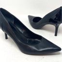 Ralph Lauren Lauren  Black Genuine Leather Pointed Closed Toe Slip on Heel Sz 8.5 Photo 0