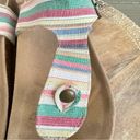 Arizona Jeans Arizona Jean Co French T-Strap Cork Bed Multicolor Striped Sandals 8 M AZ‎ Photo 5