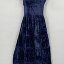Hill House  Ellie Nap Dress Velvet Midi Smocked Bodice Tiered Navy NEW Womens XS Photo 3