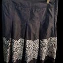 Talbots  size 6 petite skirt black with white polkadots and white print on bottom Photo 1