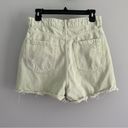 ZARA  Green Distressed Raw Hem Denim Jean Shorts Photo 2