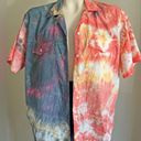 Cabin creek VINTAGE  tie dye button front pocket shirt boho casual beach Photo 6