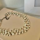 American Vintage Vintage “Esme” Three Strand Pearl Chain Silver Necklace 19” Classic Feminine Photo 3