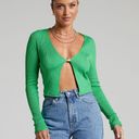 ZARA NWT  Ribbed Knit Button Cropped Cardigan in Green Size S Photo 0