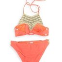 The Bikini Lab  Crochet Trim Halter Bikini Set Photo 3