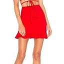 Lovers + Friends Revolve  Flamingo Red Ruffle Skirt Photo 0