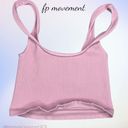 Free People HAPPINESS RUNS SQUARE NECK CROP TOP TANK PINK M L Photo 1