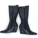 Via Spiga  Knee High Wedge Leather Boots Black 8 Photo 4