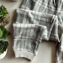 Aerie  Grey Plaid Fleece Joggers NWT Small Cozy Comfy Loungewear Photo 2