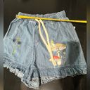 Disney Peter Pan Tinker Bell Denim Ruffle Shorts Photo 9